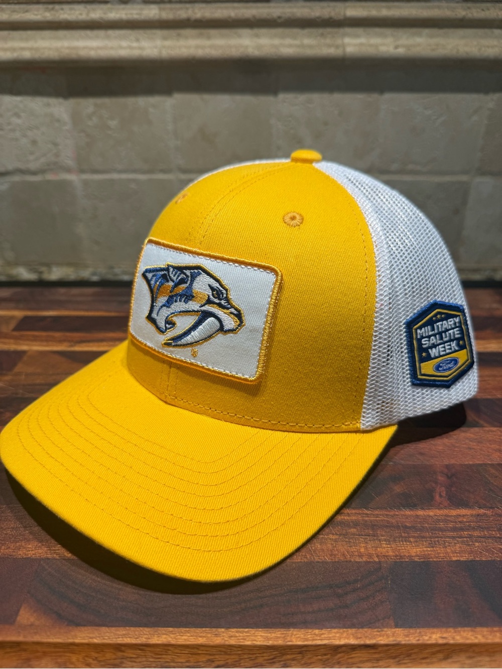 Ford Yellow and White Trucker Hat with Team Patch